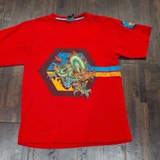 Vintage JNCO JEANS Red Dragon Crown T Shirt Adult S Made USA Y2K Streetwear