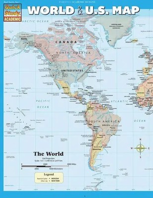 World & U.S. Map A Quickstudy Laminated Refefence Tool Barcharts Publishing Inc