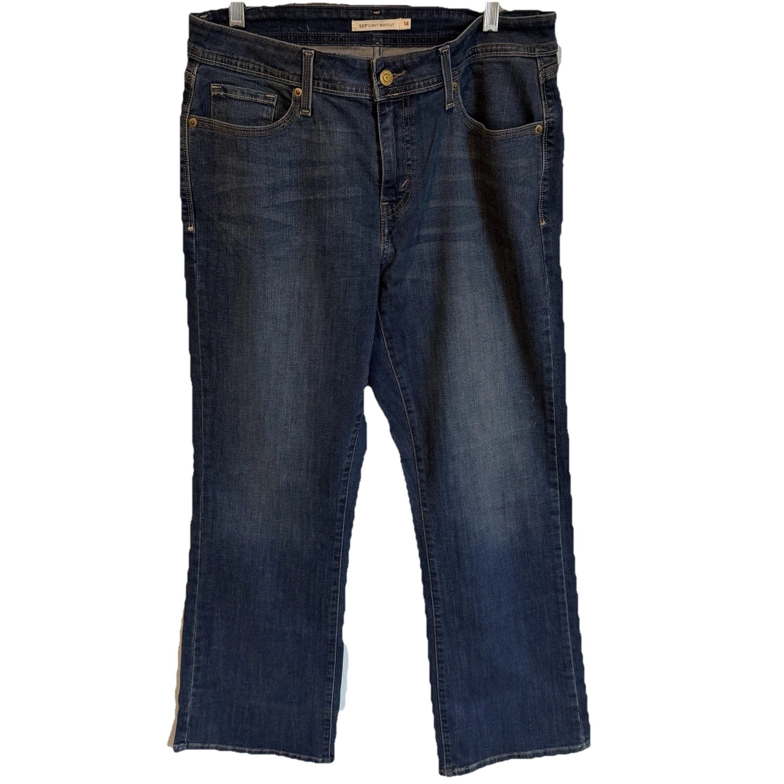 Levis 529 Jeans Curvy Bootcut Womens 14 Stretch Dark Blue Mid Rise Denim Classic