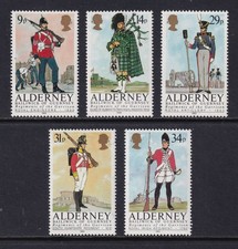 ALDERNEY 1985 Garrison Regiments set of 5 SG A23-A27 MNH/**