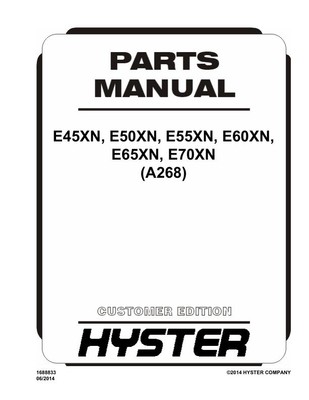 Hyster E45XN, E50XN, E55XN, E60XN,E65XN,E70XN A268 Forklift Parts