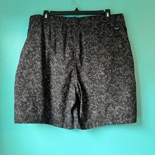 Abercrombie  Fitch Floral Swim Trunk Black Size XL Fully Lined 1 zip back NEW