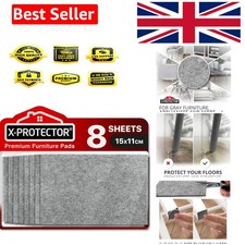 Durable Adhesive Grey Felt Furniture Pads - 8 PCS for Complete Floor Protection