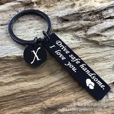Edelstahl Schlüsselanhänger mit 26 Buchstaben leichter Taschenanhänger Access
