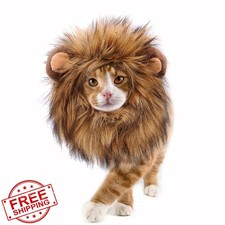 Lion Mane Wig Pet Costume Funny Cat Dog Halloween Christmas Furry