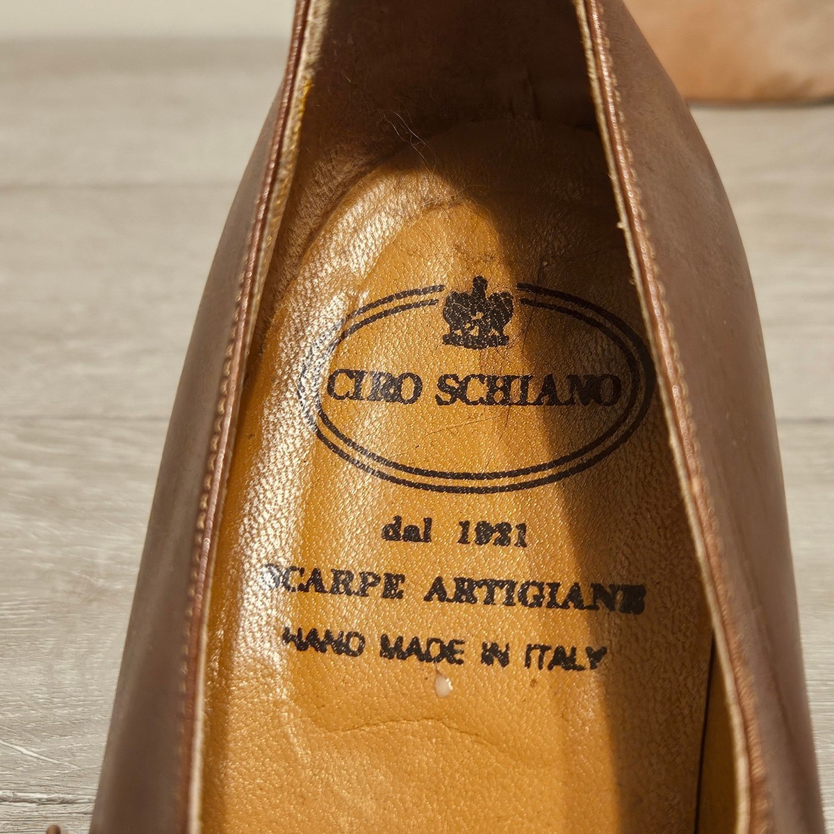 Ciro Schiano Brown Leather Single Monk Strap Cap Toe Dress Shoes Mens 10 Italy Ciro Schiano Brown Leather Oxfords: Cap Toe Dress Shoes  main image 4