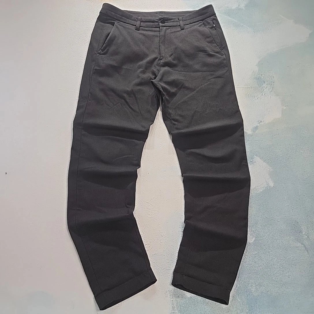 Lululemon ABC Pant Men 34 Slim Fit Warpstreme Black Tech Wool Stretch Trousers