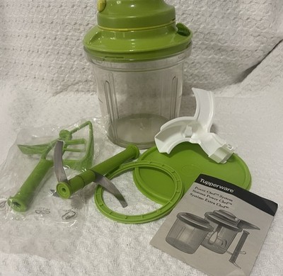 Tupperware Power Chef System Manuel Blade Mixer Paddle Margarita Green NIB New!