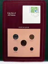 Franklin Mint Coins Of All Nations Set - Qatar 5 coins with card