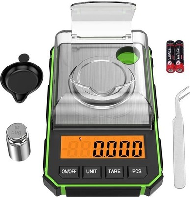 ORIA Mini Präzisionswaage, 50g 0,001g Digitale Taschenwaage 50g/0,001g, grün 