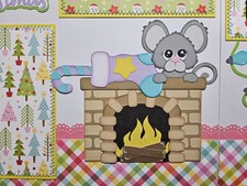 Premade 12x12 Scrapbook Pages Handmade Layout SEWN MATS Night Before Xmas PCC