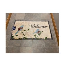 Nourison Spring Washable 26" x 45" Accent Rug Mat Welcome Birds
