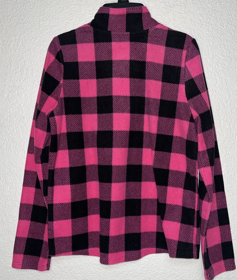 Chaqueta de Franela Jumping Beans Niñas Talla 10 Rosa/Negro 1/4 Cremallera Foto 2 de 4