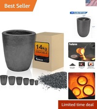 14kg Capacity Graphite Crucible - 1800 Melting - Perfect for All Metal Casting
