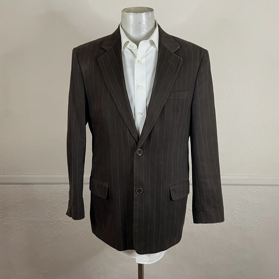 Structure Sportcoat Blazer Mens M  42R Brown Cotton Striped - Image 3 of 4