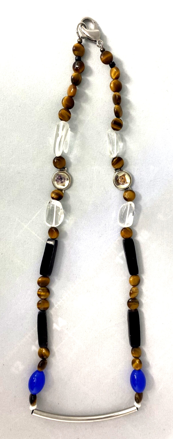 Tiger Eye Crystal & Stones Artisan Cat Dog Portrait statemen