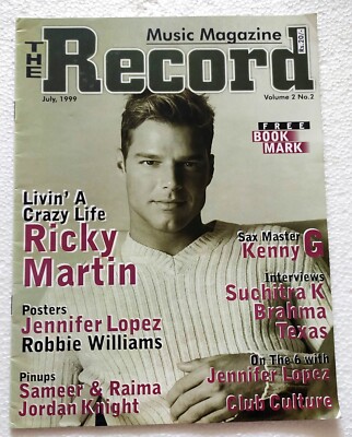 Record Jul 1999 Ricky Martin Jennifer Lopez Kenny G Andrea Bocelli Suchitra