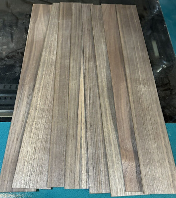 20 Pieces Beautiful Walnut Raw Veneer 12'' x 3''  Lumber Wood Thin