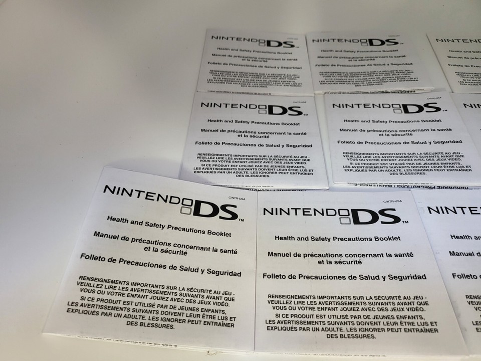Safe Snorting Booklets 10 NEW Nintendo DS Health And Safety Precautions Booklet C/NTR-USA ...