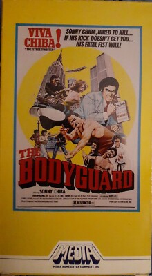 The Bodyguard (VHS, 1981) Media White Stripe 1st Release Sonny Chiba Full Flaps