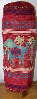 Red 20''x7'' Cylinder/Round Turkish Cotton Blend Camel Pattern Pillow cover