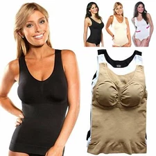 Womens Padded Bra Shapewear Slimming Body Tummy Waist Body Shaper Camisole Tanks