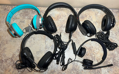 Lot of 5 Headphones Hyper X pdp Gaming PS Polaroid AILIHEN logi Tested Working
