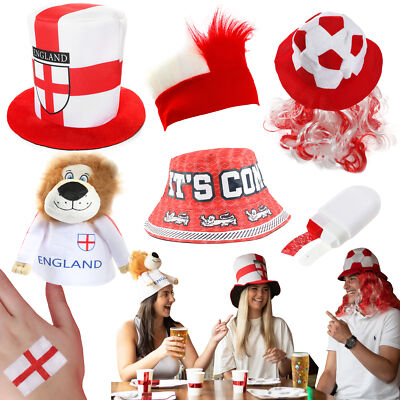 ENGLAND MÜTZEN EURO 2025 FOOTBALL SUPPORTER ST GEORGE CROSS FACE PAINT TATTOO