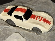 NOS TYCO 79 CORVETTE WHITE/RED STRIPE 3 Body Only w/ Mirrors - NEW