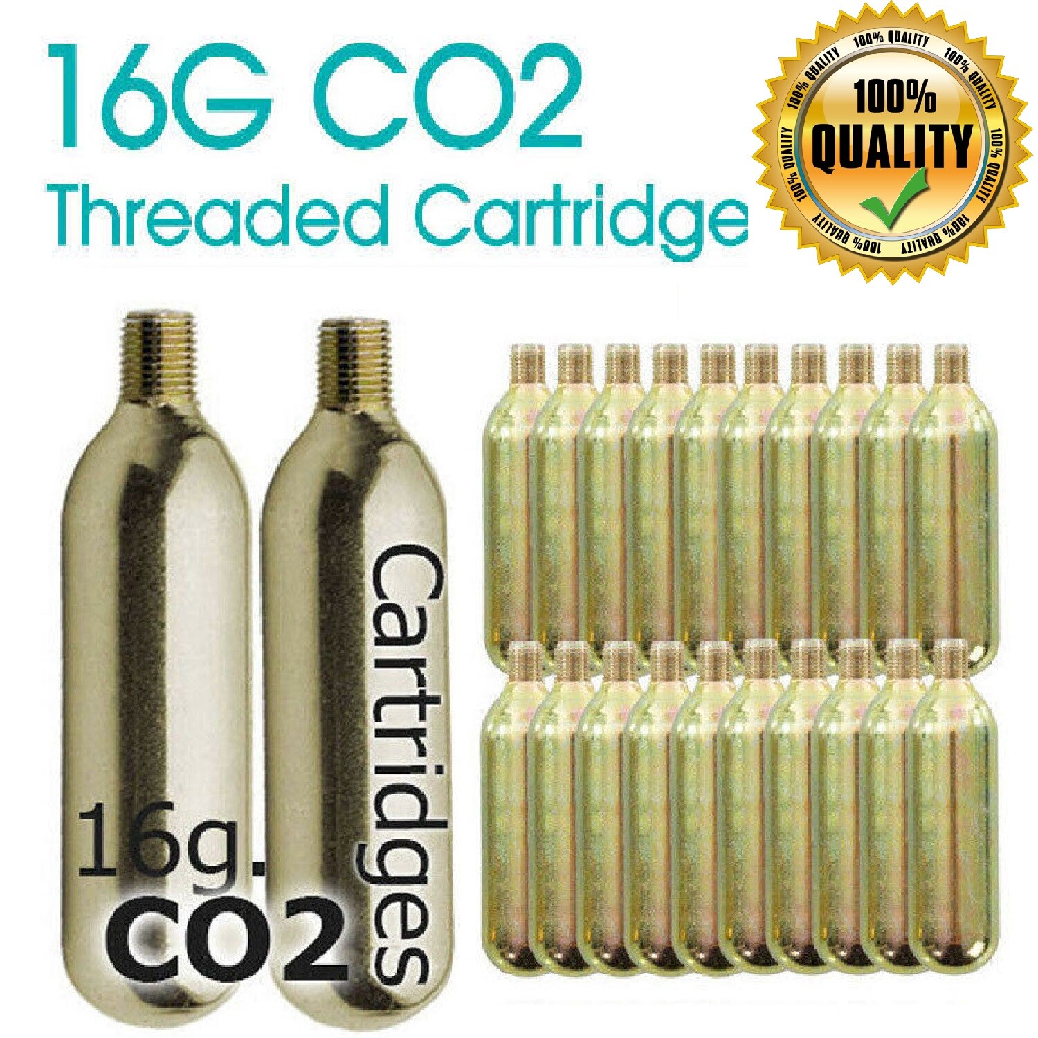 Bike Bicycle PUNCTURE Tyre Air Inflator 16g Co2 Threaded Cartridge