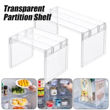 Fridge Space Saving Rack Divider Home Kitchen Storage Organiser Cupboard Shelf