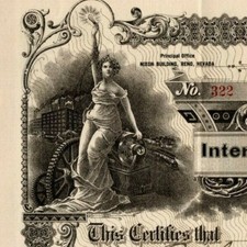 Scarce Vintage 1917 Stock Certificate "International Cellulose Company" 