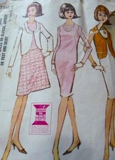  LOVELY VTG 1960s DRESS BLOUSE JACKET VEST SKIRT McCALLS Sewing Pattern 12/32