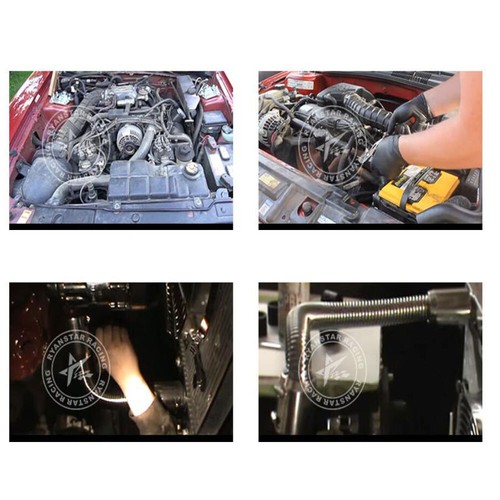 Universal 48" Chrome Stainless Steel Radiator Hose Kit w/ Aluminum Clamp Covers - Bild 9 von 9