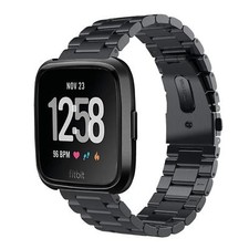 For Fitbit Versa Bracelet Band Black Stainless Steel Metal Wristbands Men/Women