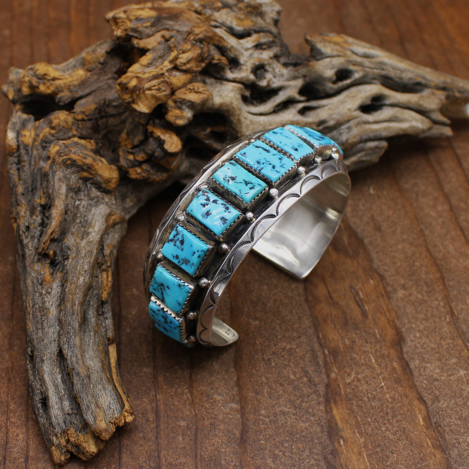 Vintage Sterling Silver and Rectangular Turquoise… - image 6