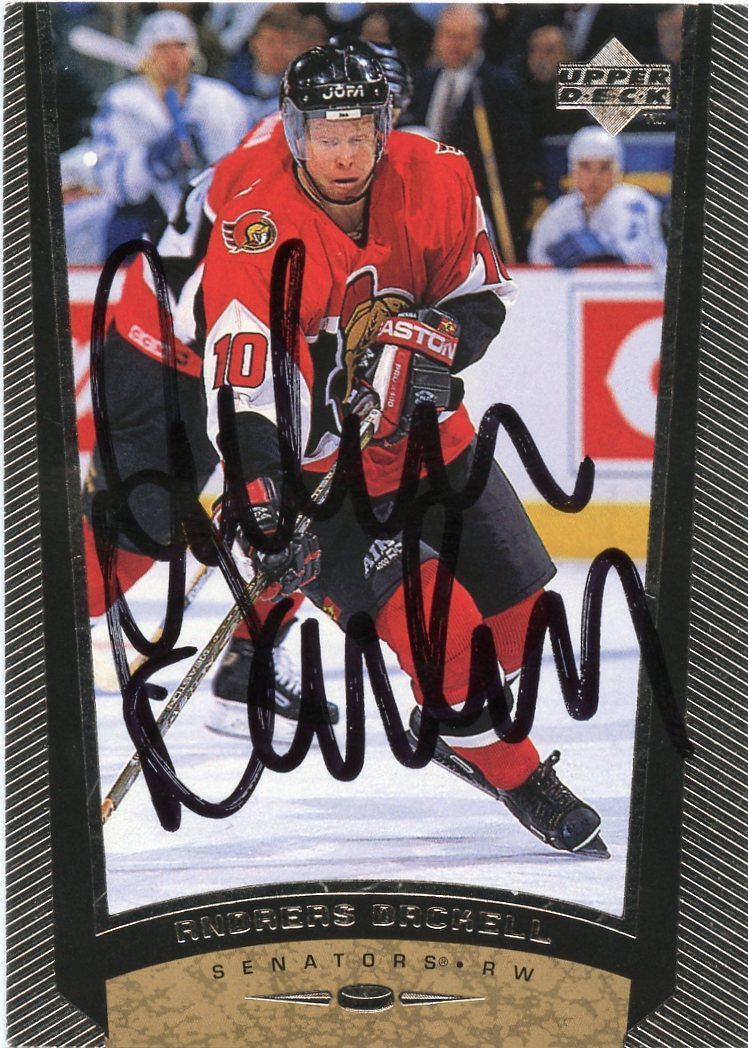 ANDREAS DACKELL SENATORS AUTOGRAPH AUTO 98-99 UPPER DECK #331 *30626