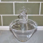 Steuben Glass Crystal Rams Head Lidded Bowl / Irene Benton Exceptional Condition