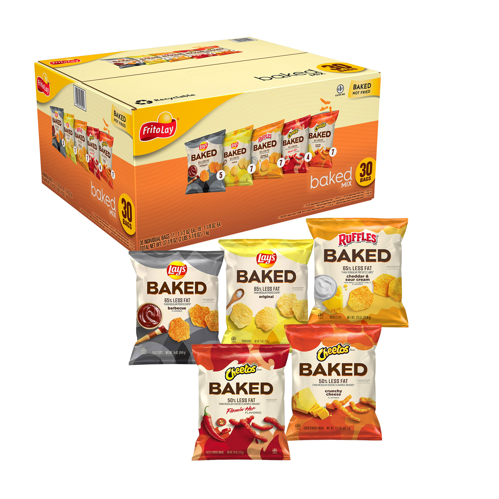 Frito Lay Oven Baked Mix, Variety Pack, 30Count International Society of Hypertension