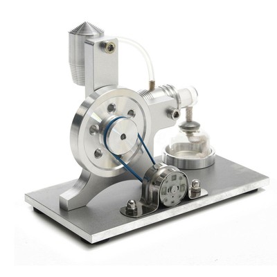 Silver Air Stirling Engine Motor Model Educational Steam Power School Physics