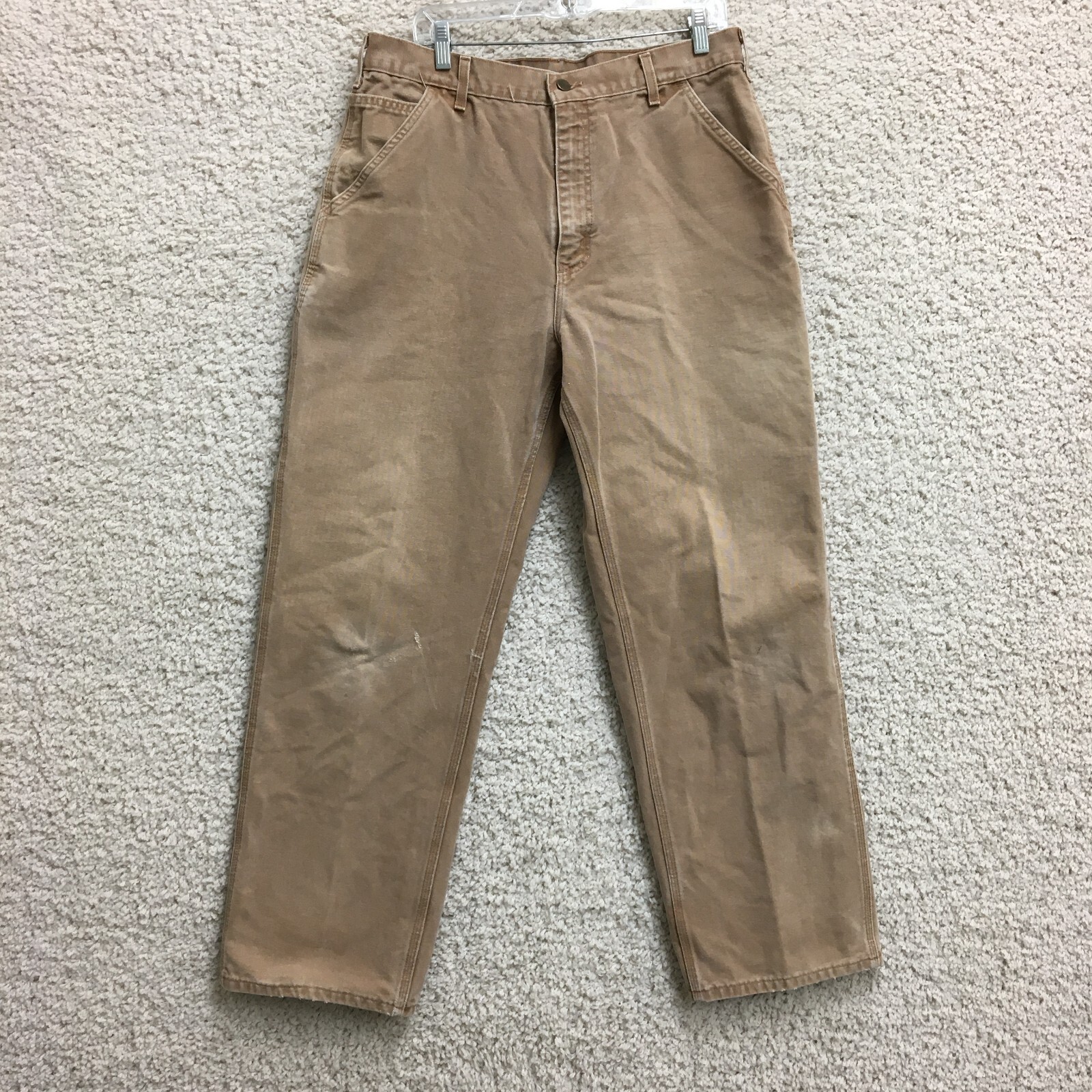 Carhartt Pants 36x32 Mens Brown Carpenter Straight Leg Pockets Workwear Classic