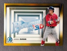 2022 Bowman - Bowman in 3-D! Gold Refractor #B3D-10 Jarren Duran #39/50 (RC)