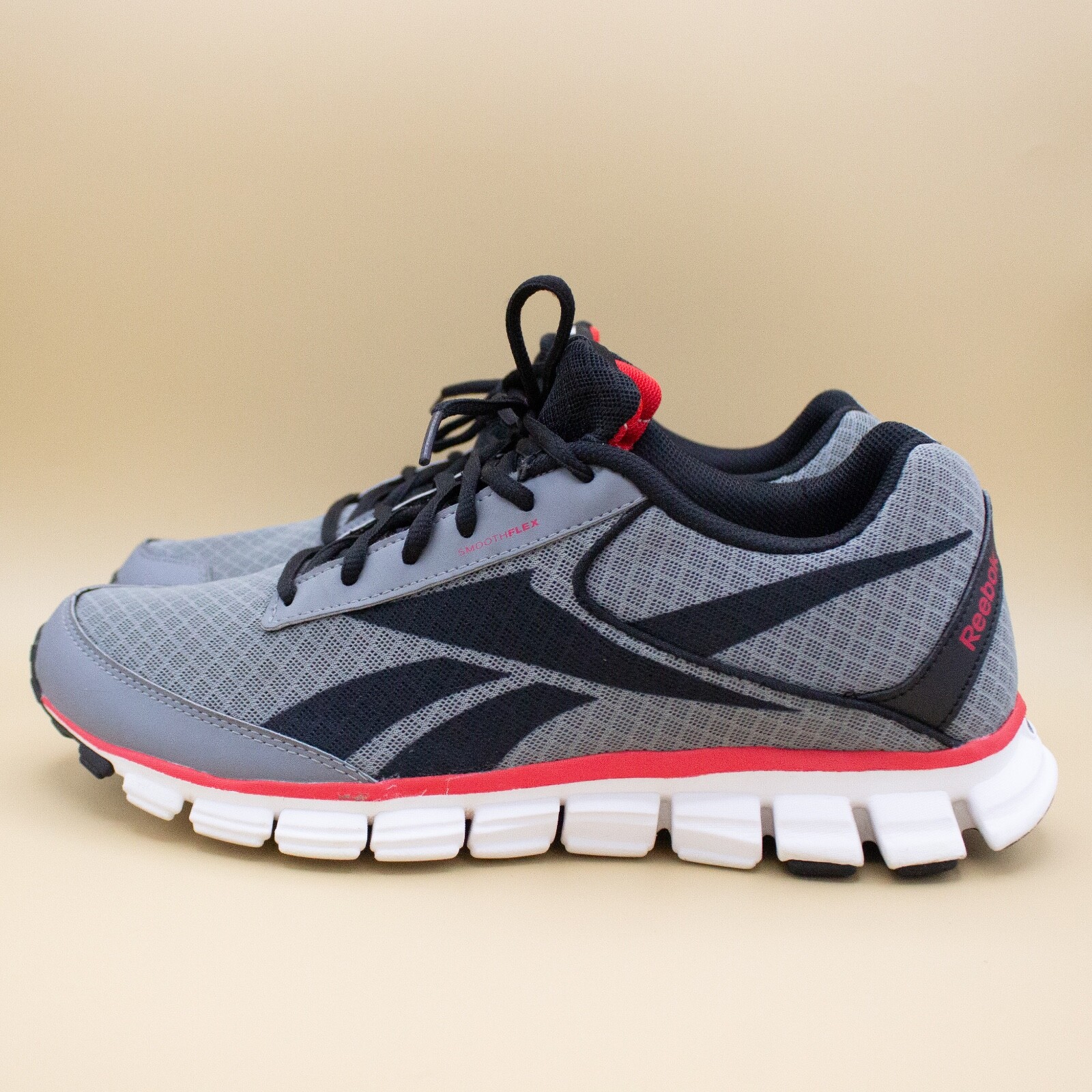 Reebok Smoothflex Cushion 2.0 Gray Black Running Shoes V51805 Men's Size 9.5