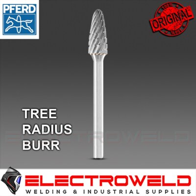 6.35mm x 15.9mm PFERD MX NCC Tree Carbide Radius Burr RBF 1/4'' Drill Shank SF-1