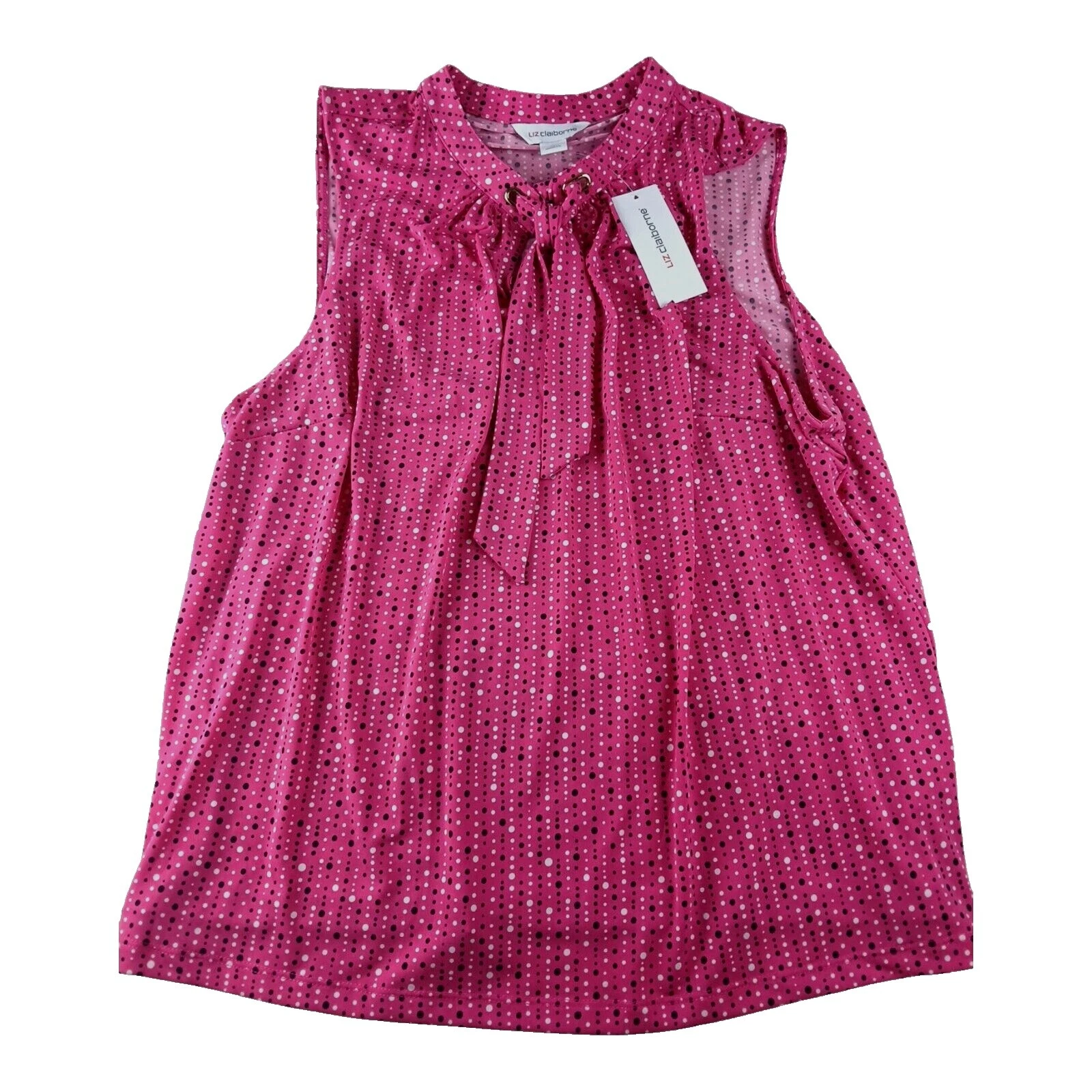 Liz Claiborne Polyester Polka Dot Blouse Tops for Women