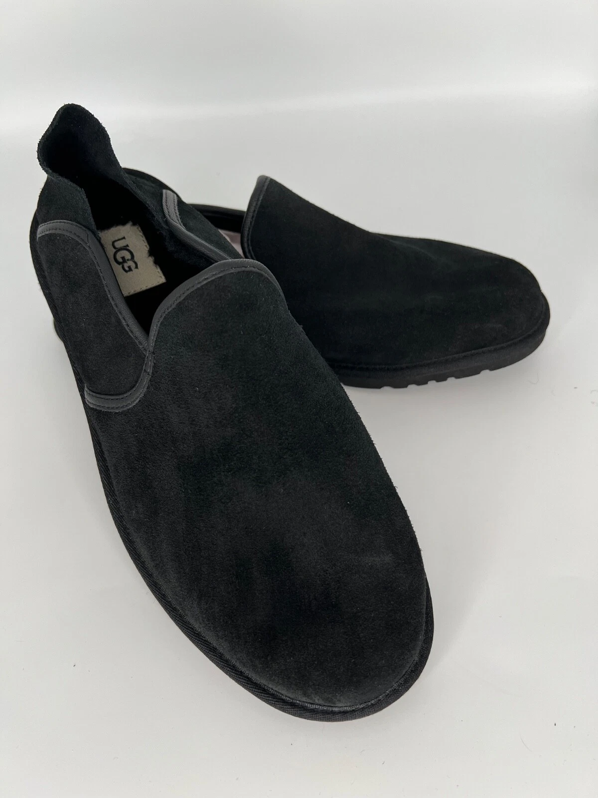UGG Australia Pantofole nere mocassino slip on foderato in pelliccia 1013485 Uomo nero 10 USA