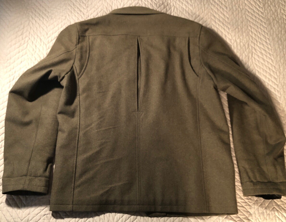 PRADA Mens Wool Coat Jacket Green Size 54 Vintage Art PRADA Mens Wool Coat Jacket Green Size 54 Vintage Art