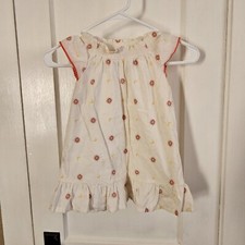 Genuine Kids from Oshkosh Girls lined white sun moon embroidered Dress 18 Months