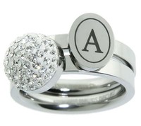 Qvc Steel By Design Stainless Steel Set Of 2 Crystal Initial Letter Stack Ring Qvc Steel By Design Stainless Steel Set Of 2 Crystal Initial Letter Stack Ring