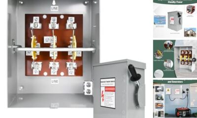 200-Amp, 3 Pole 120V/240V Generator Transfer Switch, 48000W Manual Transfer 